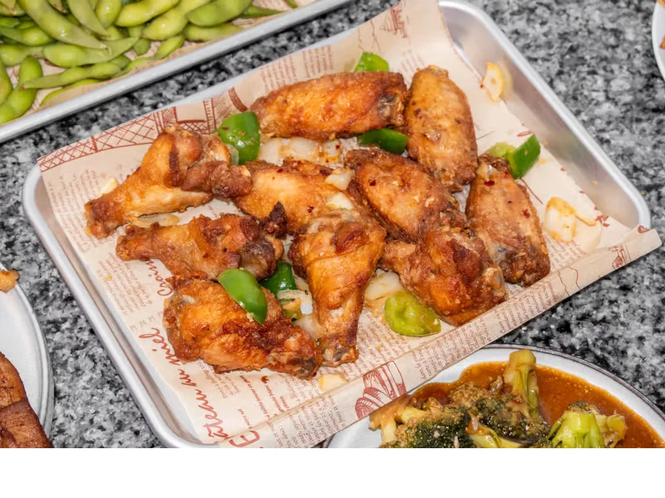 Chicken Wings with Salt & Pepper - Crispy wings seasoned with salt and pepper